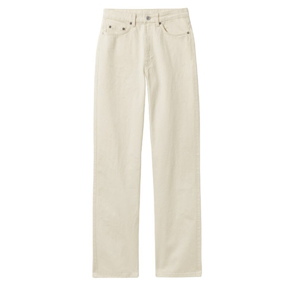 Weekday Rowe Extra High Straight Jeans in Beige Dusty Light, Size 24X34​​​​​​